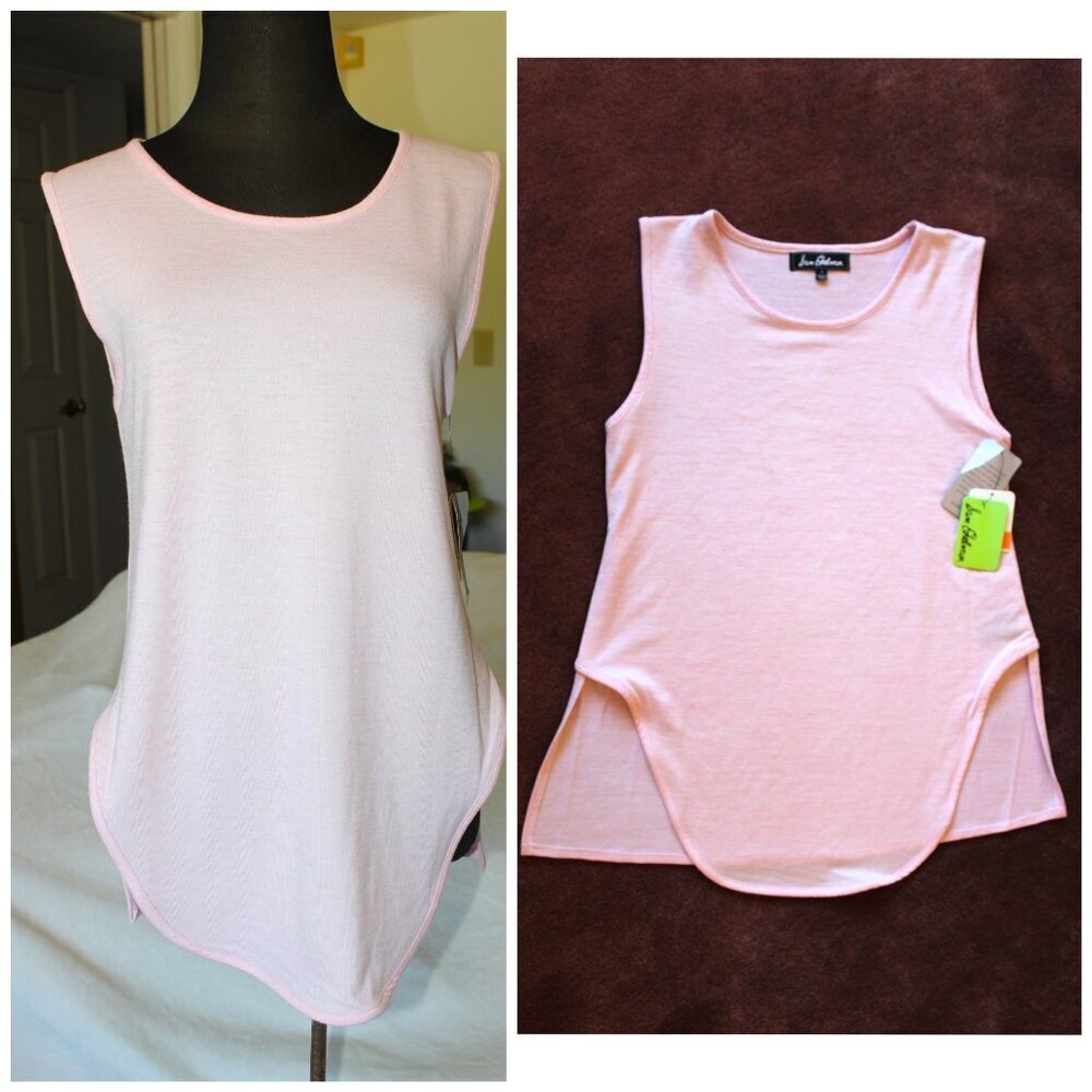 NWT Sam Edelman Pink Tank Top Size Small Asymmetrical Sleeveless Pull over
